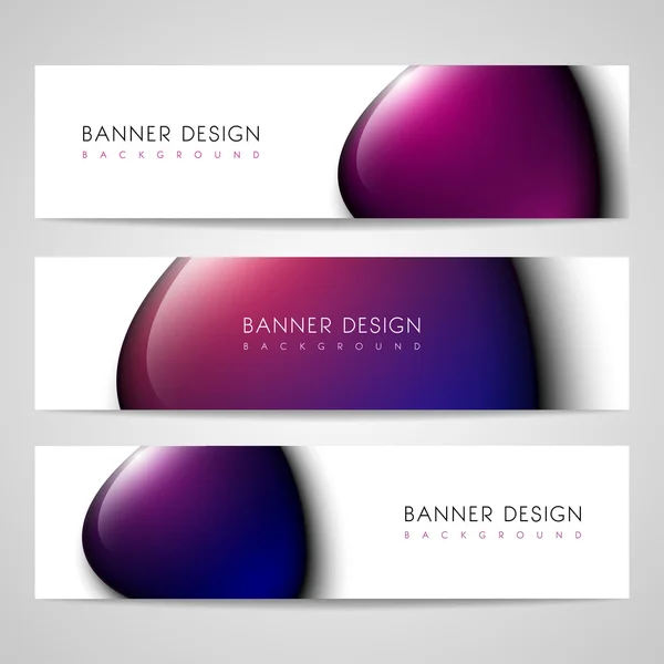 Banners with glossy buttons — Stock Vector