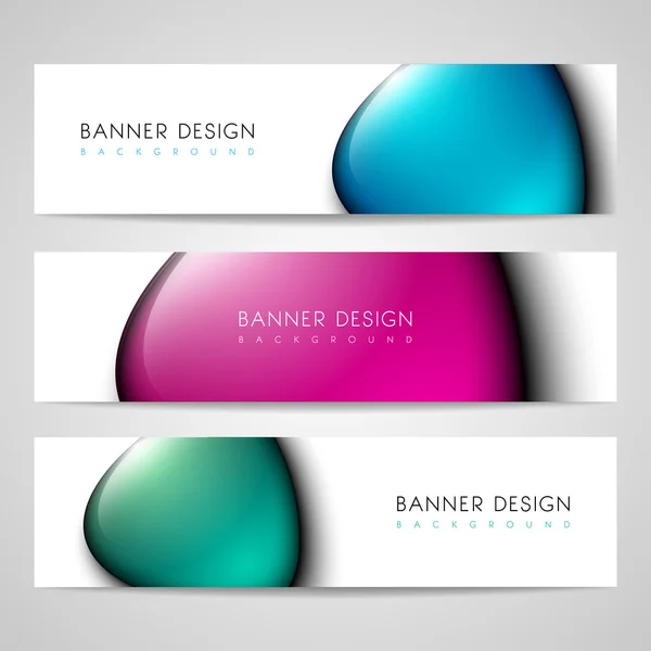 Banners with glossy buttons — Stock Vector