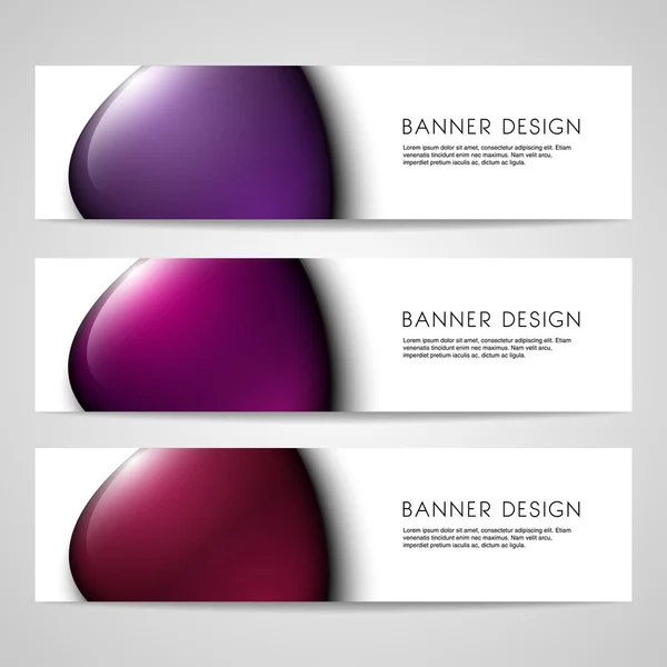 Banners met glanzende knoppen — Stockvector