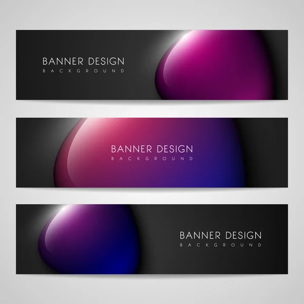 Purple banners with glossy buttons — Stock Vector
