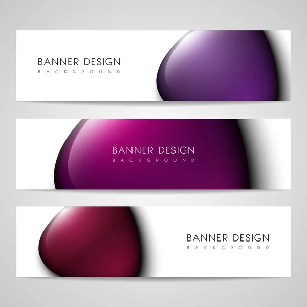 Banners with glossy buttons — Stock Vector