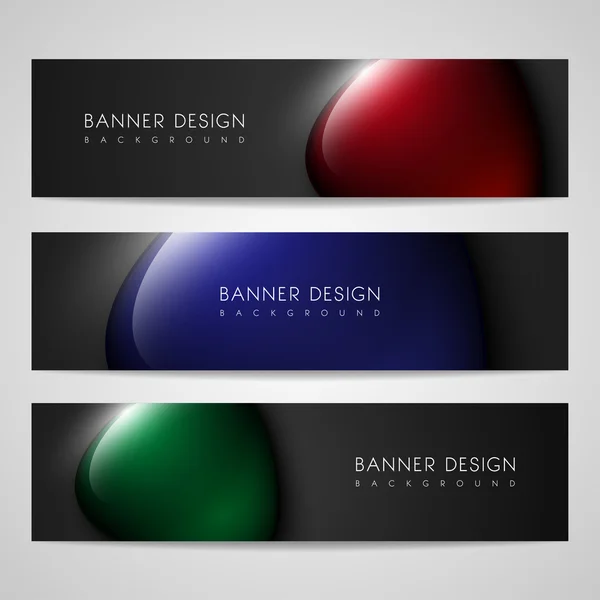 Dark banners with glossy buttons — Stock Vector