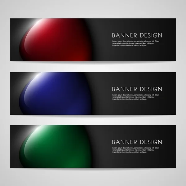 Banderas oscuras con botones brillantes — Archivo Imágenes Vectoriales