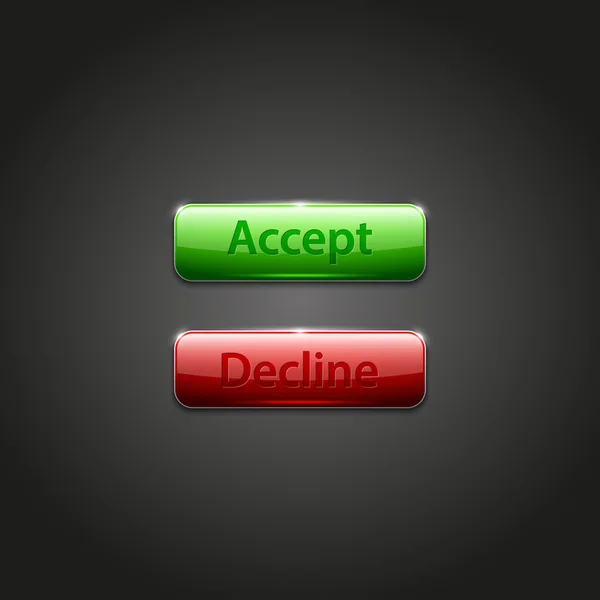 Accept and Decline buttons — Stock Vector