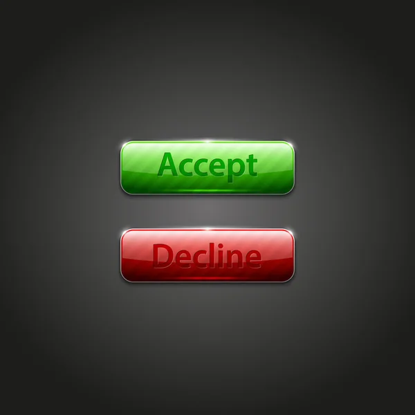 Accept and Decline buttons — Stock Vector