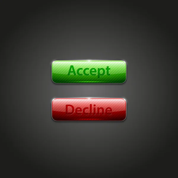 Accept and Decline buttons — Stock Vector