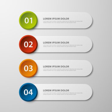 Renkli düğmeler ile kağıt afiş kümesi