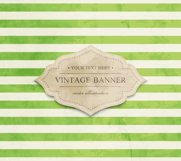 Vintage striped background with cardboard label — Stock Vector