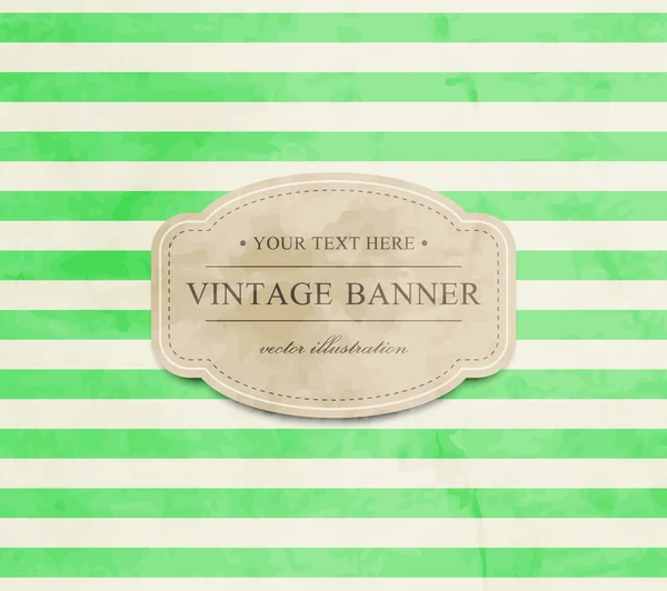 Fond rayé vintage avec étiquette en carton — Image vectorielle