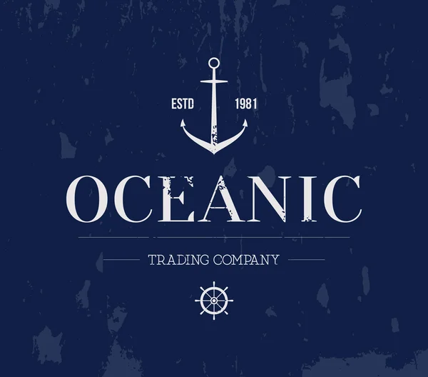 Ретро-морской логотип — стоковый вектор