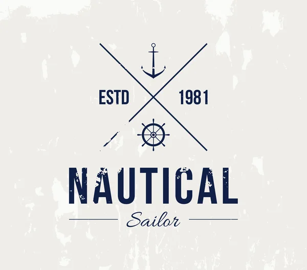 Logo nautique rétro — Image vectorielle