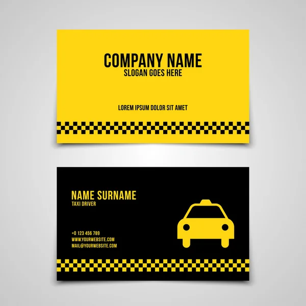 Plantilla de tarjeta de visita Taxi — Vector de stock