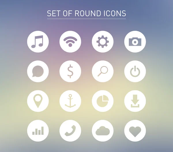Conjunto de iconos redondos — Vector de stock