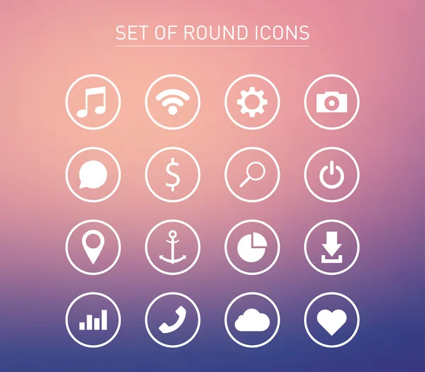 Conjunto de iconos redondos — Vector de stock