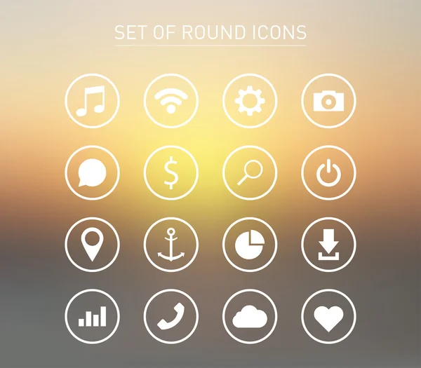 Set van ronde iconen — Stockvector