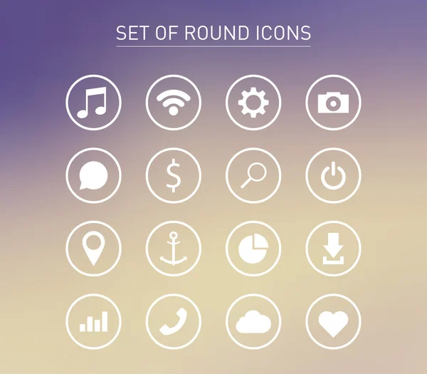 Conjunto de iconos redondos — Vector de stock