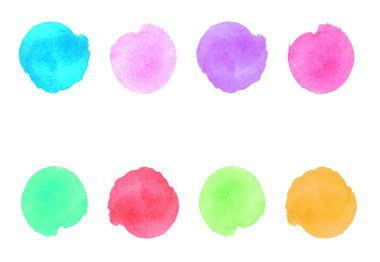 Dizi suluboya fırça daireler