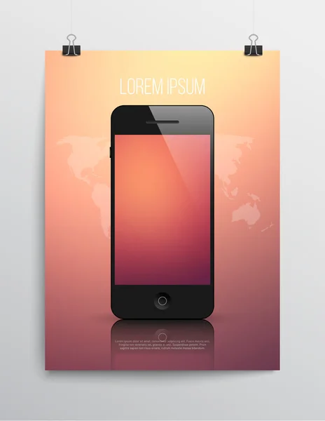 Elegante cartel publicitario de teléfonos móviles — Vector de stock