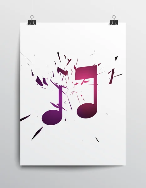 Cartel icono de música — Vector de stock