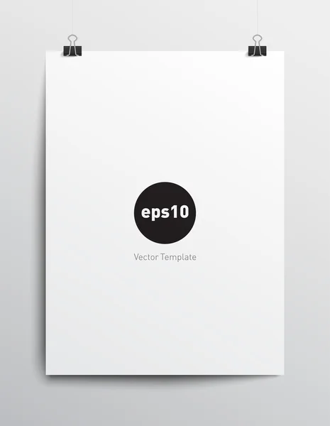 Plantilla de póster de papel en blanco — Vector de stock