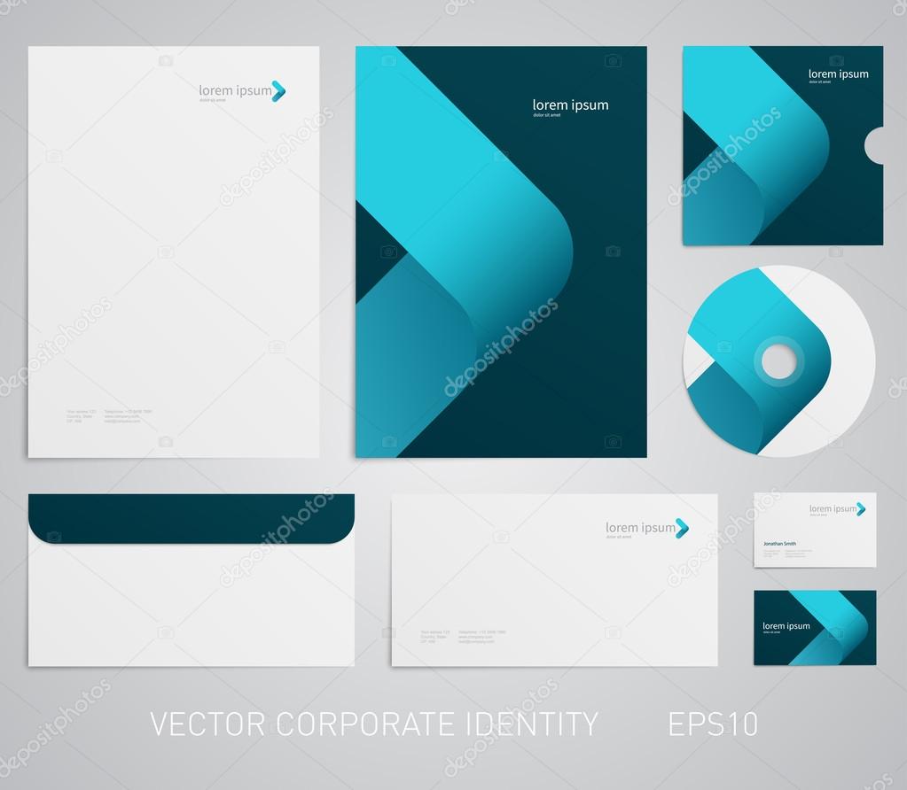 Abstract corporate stationery template