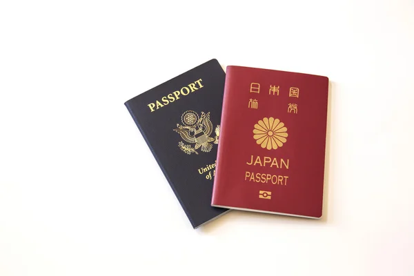 Pasaporte estadounidense y japonés — Foto de Stock