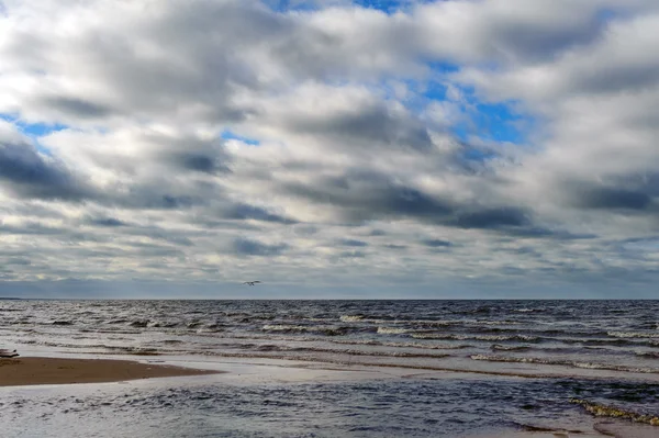 Costa del mar Báltico cerca de la ciudad de Saulkrasti, Letonia — Foto de Stock