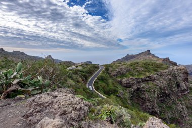 Masca town adada Tenerife, İspanya yakınındaki dağların Panoraması