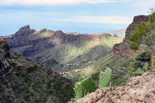 Panorama z góry w pobliżu miejscowości Masca na wyspie Teneryfa, Hiszpania — Zdjęcie stockowe