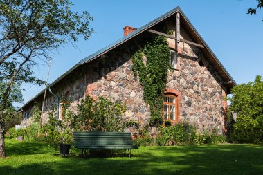 Geleneksel Letonca evin cephe duvar 