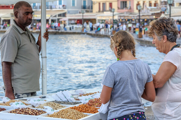 Street trading at Chania harbor