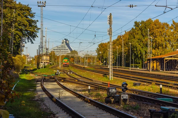 Järnvägsstationen i Lettland — Stockfoto