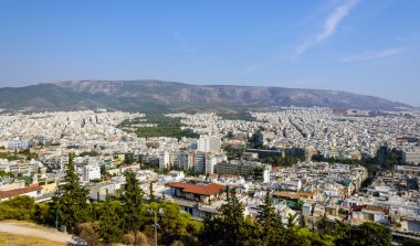 Mount Lycabettus Atina'dan görünümünü