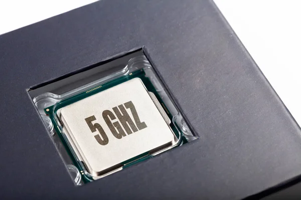 Nuovissimo Moderno Senza Nome Argento Cpu Ghz Processore Morire Chip — Foto Stock