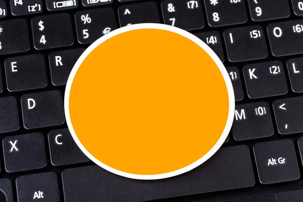Single Lege Oranje Cirkel Label Logo Ruimte Ronde Symbool Lege — Stockfoto