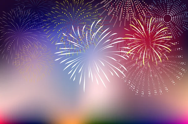 Šťastný nový rok ohňostrojem 2017 — Stockový vektor