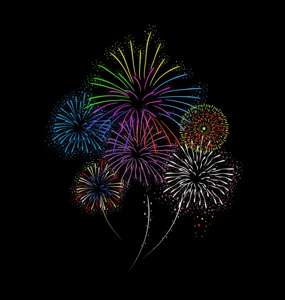 Feliz año nuevo fuegos artificiales 2017 — Archivo Imágenes Vectoriales