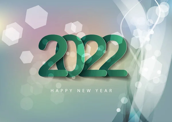 Feliz Año Nuevo 2022 Fondo Números Dorados Brillantes Con Confeti — Vector de stock