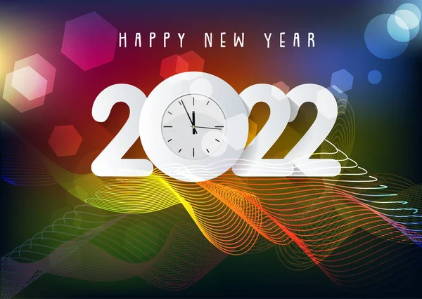 Felice Anno Nuovo 2022 Sfondo Numeri Dorati Brillanti Con Coriandoli Grafiche Vettoriali