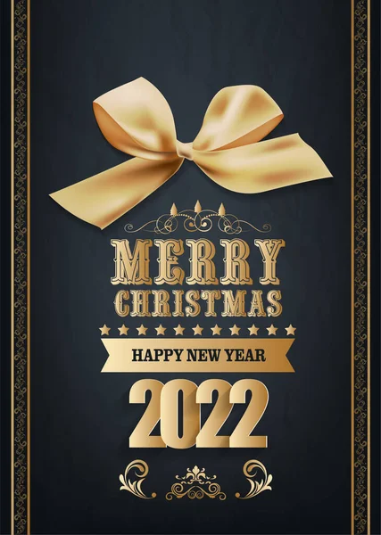 Frohes Neues Jahr 2022 Hintergrund Goldene Glänzende Zahlen Mit Konfetti — Stockvektor