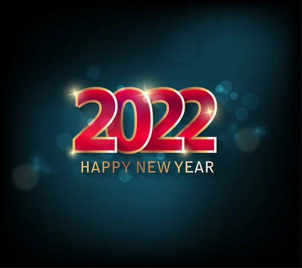 Felice Anno Nuovo 2022 Sfondo Numeri Dorati Brillanti Con Coriandoli Illustrazione Stock