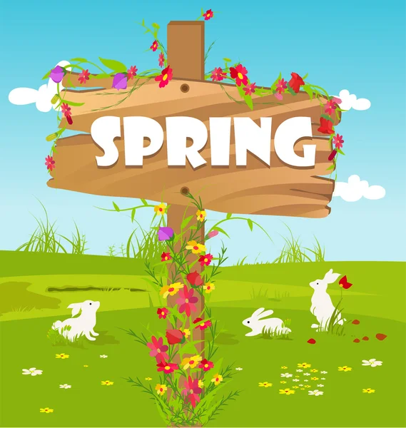 Férias de primavera com flores —  Vetores de Stock
