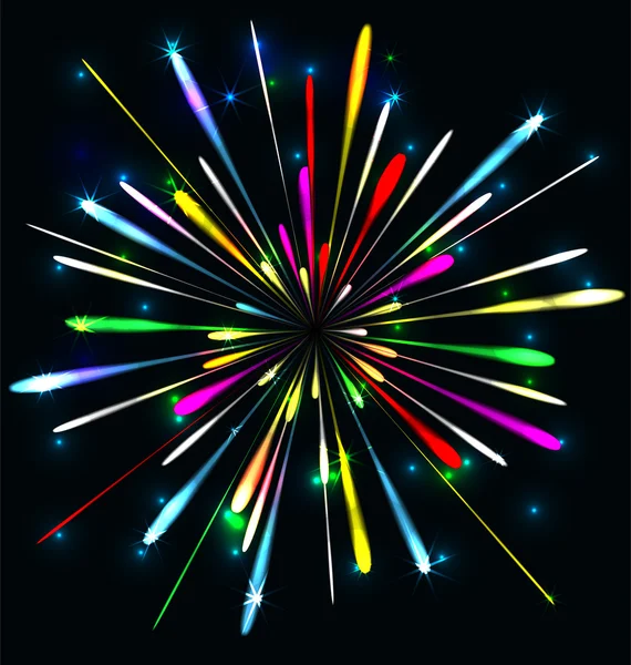 Year 2015 made of colored neon effect — Stock Vector