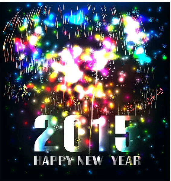 Year 2015 made of colored neon effect — Stock Vector