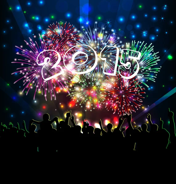 Frohes neues Jahr mit Feuerwerk — Stockvektor