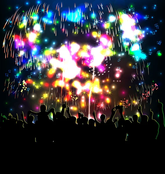 Bonne année avec des feux d'artifice — Image vectorielle