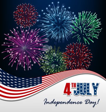 Fourth of July with firework Background clipart
