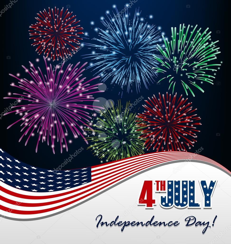 Fourth of July with firework Background