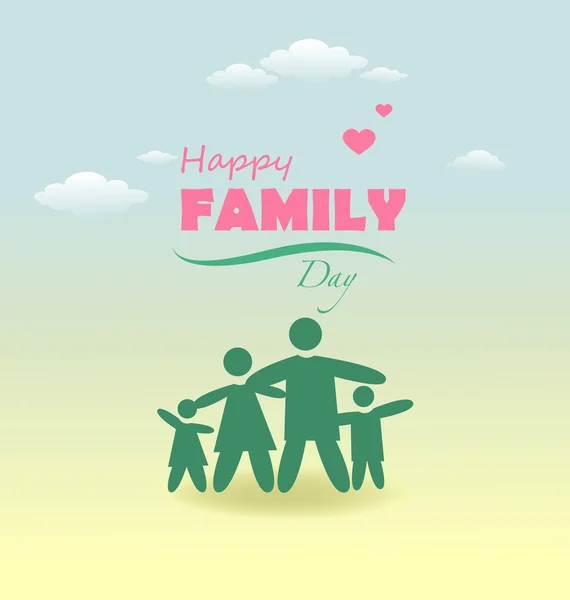 Ευτυχισμένη ημέρα της οικογένειας με πατέρα και μητέρα — Διανυσματικό Αρχείο