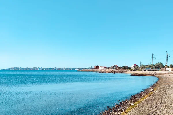 Embankment Industrial Sea City Beach Factories — Stock Photo, Image